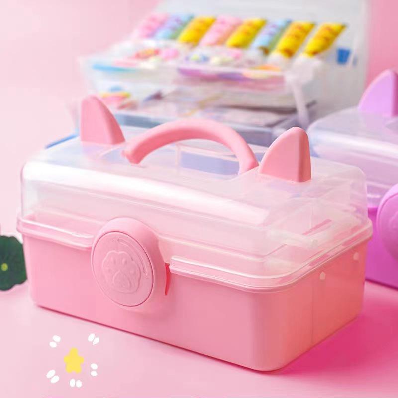 Multi-Layer Hairpin Storage Box Cute Girls Jewelry Box Children'S Hair Accessories Storage Box Portable Toy Storage Box