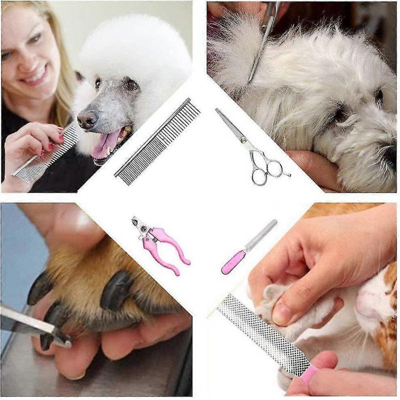 Pet Dog Grooming Clippers - Rechargeable Low Noise Cordless Pet Clippers, Professional Dog Hair Trimmer Grooming Kit With 4 Guide Combs And Cleaning B
