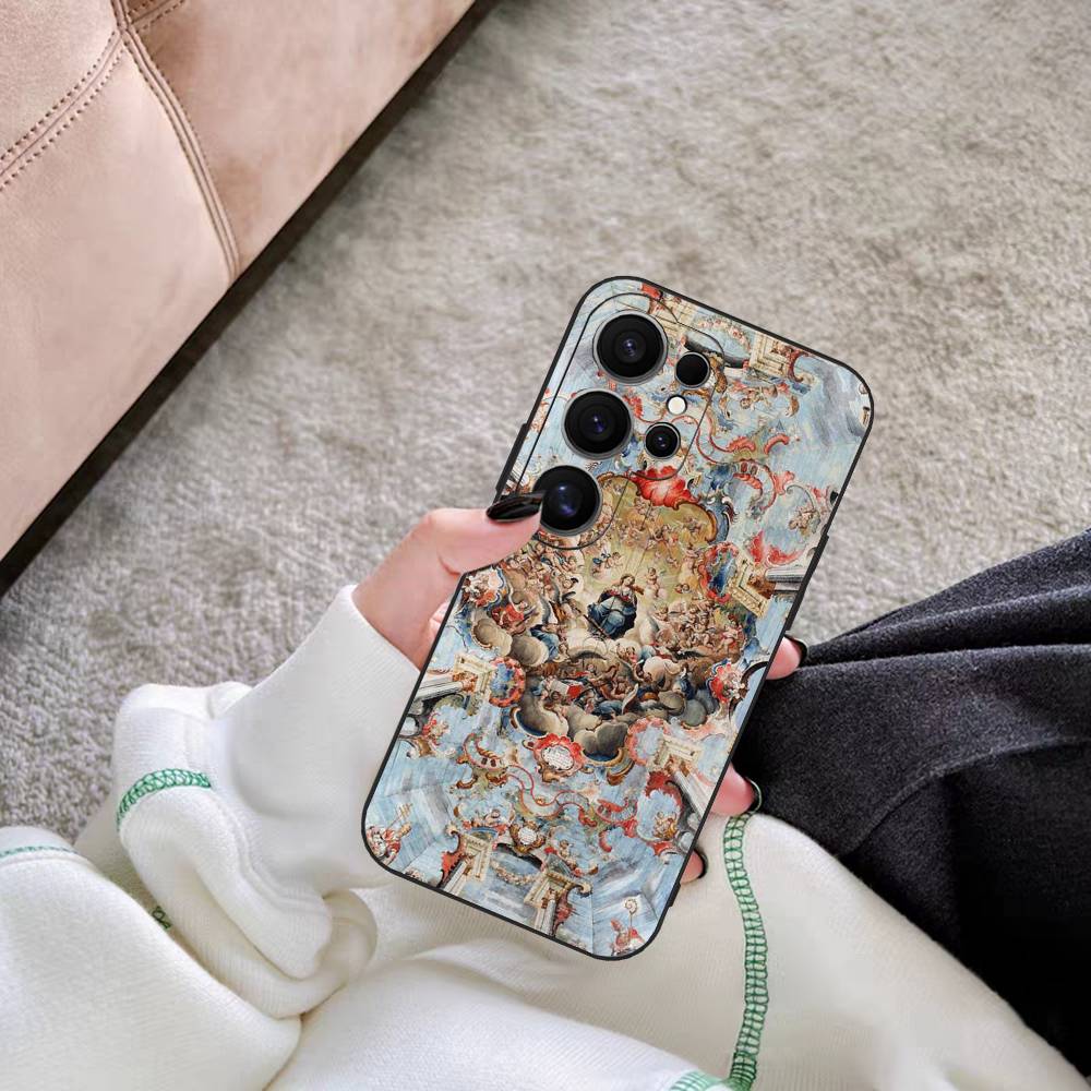 Renaissance Frescoes Phone Case For Samsung S 24 Fe 25 Ultra Plus 20 Lite 21 30 22 23 24 22 Ultra 5G Fundas