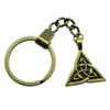 Star of David Talisman Amulet Pendant Antique Bronze Metal Keychain with 30mm Ring for Boys Bag Charm