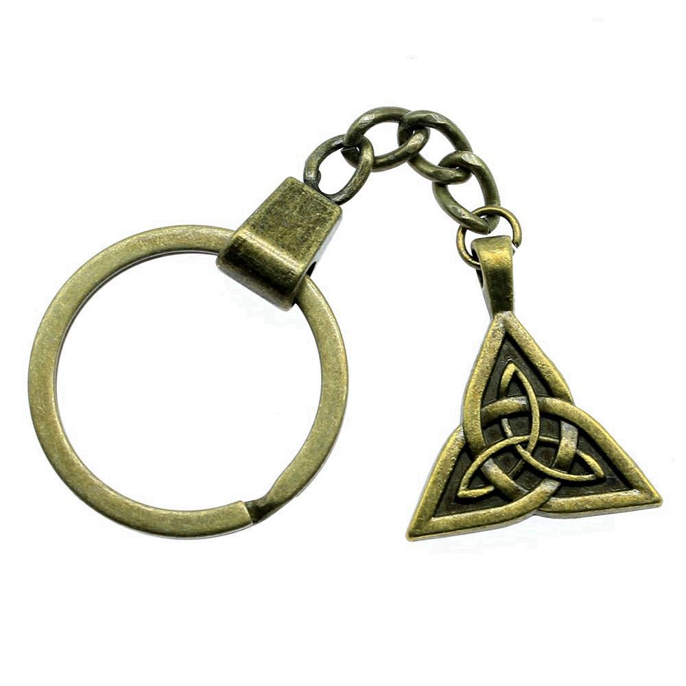 Star of David Talisman Amulet Pendant Antique Bronze Metal Keychain with 30mm Ring for Boys Bag Charm