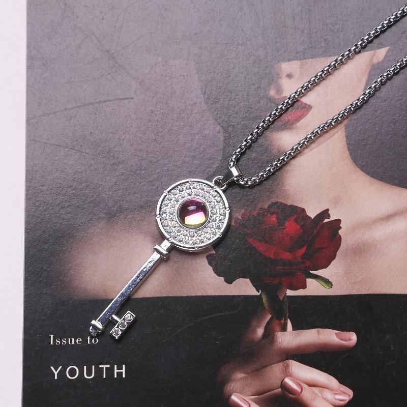 Key Simple Long Sweatshirt Chain Accessories Jewelry Men and Women Necklace Pendant
