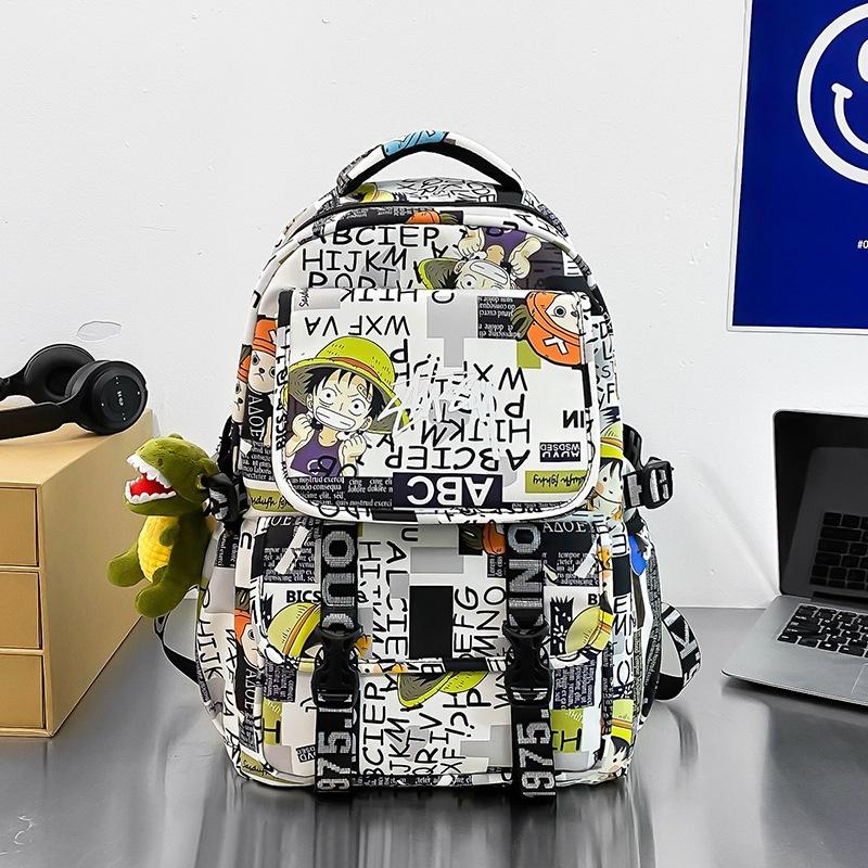 Schoolbag Backpack Men's 1011 New Personalized Graffiti Middle School Student Schoolbag Japanese Trendy Brand College Student Couple Travel Backpack