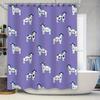 Rideau de douche imprimé animalier violet design vache bleu blanc pour décoration de salle de bain en différentes tailles