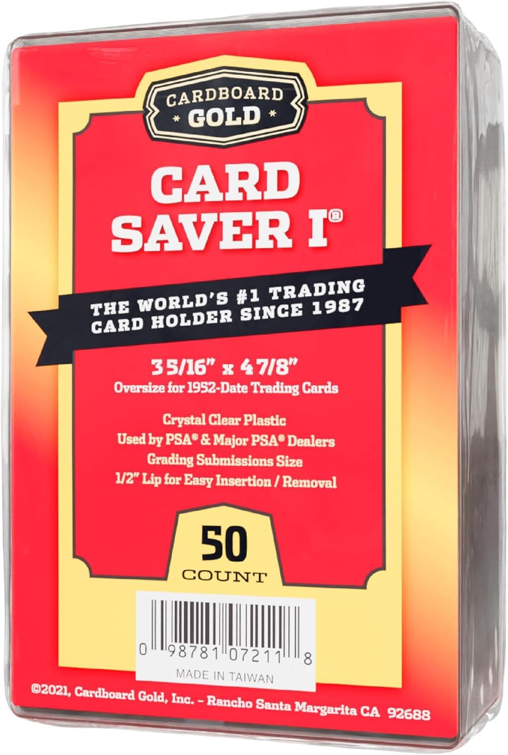 

Cardboard Gold Card Saver 1 - Semi-Rigid Card Holder for Grading and Submitting Cards - Pack of 50 (1 Item)