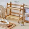 2-Tier Desktop Display Rack Steady Kitchen Shelf Cup Holder Wooden Storage Shelf  Stationery