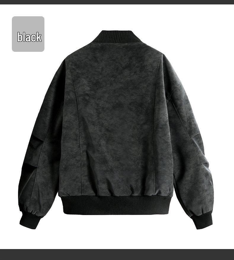 Unisex American-Style Bomber Jacket, Autumn/Winter High-End Stand-Up Collar Streetwear Baseball Jacket JK032