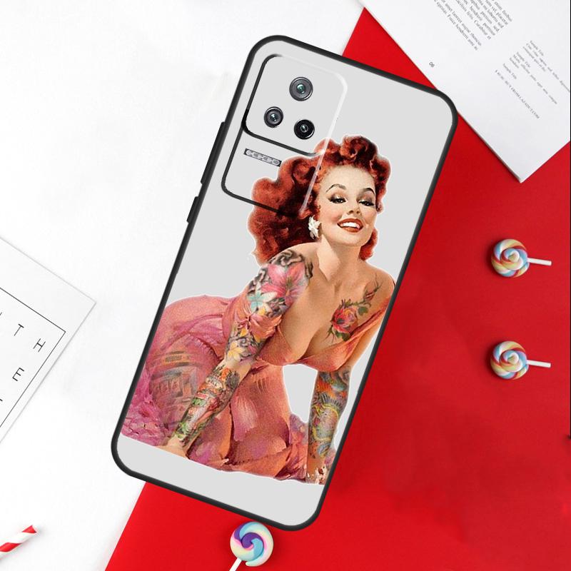 Sexy Sleeve Tattoo Girl Cover For Xiaomi 14T 11T 12T 13T Pro 13 14 15 Ultra POCO X7 Pro X3 X5 X6 F5 F6 M6 Pro Case