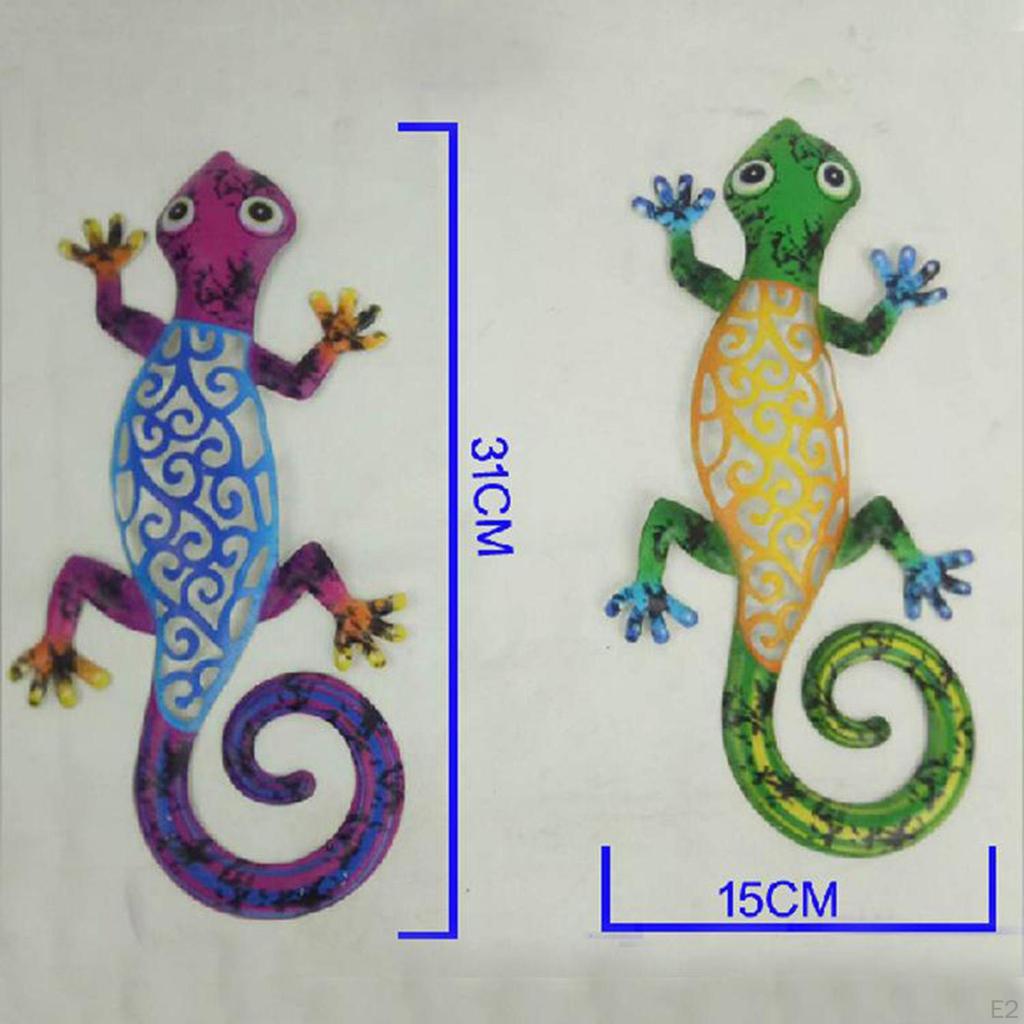 Garden Ornaments Outdoor Indoor Metal Gecko Wall Art Statues Decoration