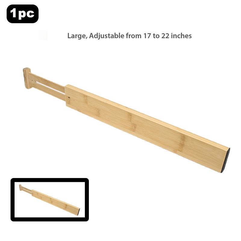 

4 шт. бамбуковые разделители для ящиков, органайзеры, регулируемые, расширяемые, пружинные разделители для ящиков для кухни, спальни, комода, офиса