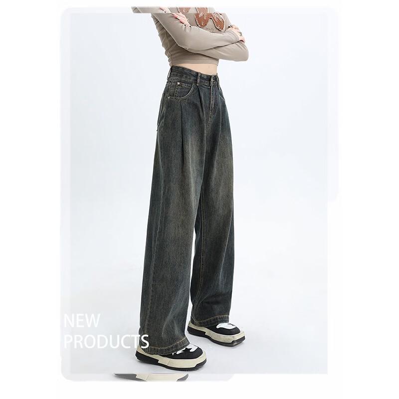 MiiOW Women's Fleece-Lined High-Waisted Straight Leg Jeans