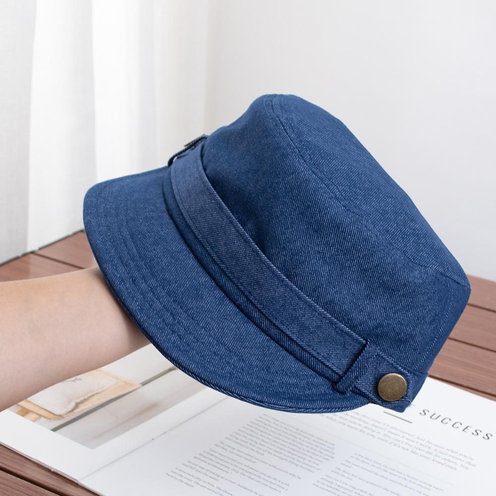 New retro British style flat top hat women's casual versatile face small fashionable equestrian hat out of the face hat