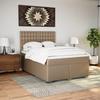 Box Spring Bed Mattress Cappuccino Brown 160 X 200 Cm Artificial Leather