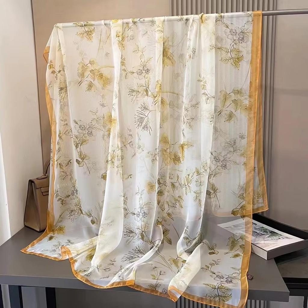 Stoles Wraps Silk Scarf Foulard Female Scarves Wraps Hijab Bandana Women Large-size Beach Shawls Muslim HijabsTravel Sunscreen