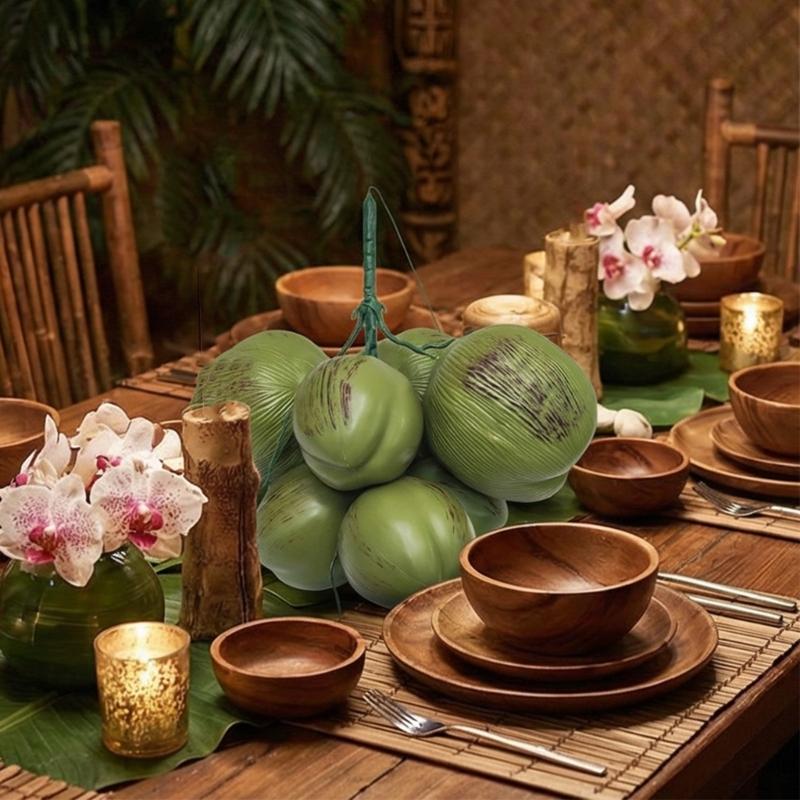 Bright ABS Materials Coconuts Replicas Artificial Fruit For Creative Photography Props And Seasonal Decorations