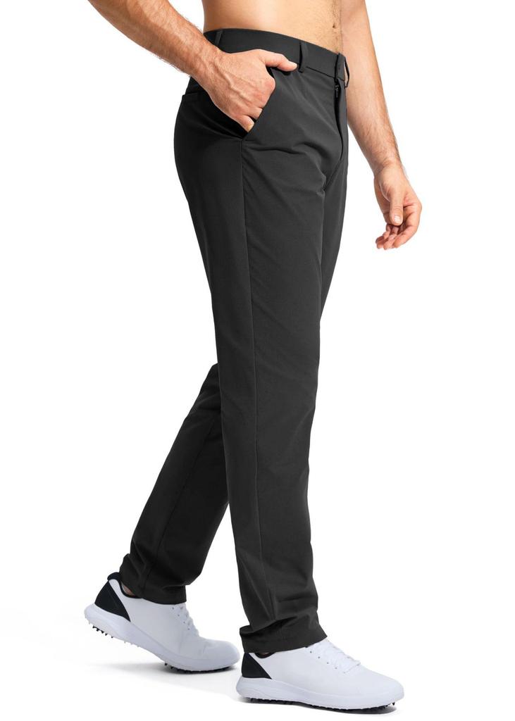 2026 Men's Mid-Waist Stretch Golf Pants - Quick-Drying, Lightweight, Plus Size, Straight Leg, Solid Color