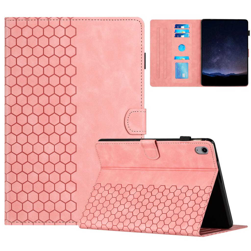 For Lenovo Tab P11 Case Honeycomb Printed Leather Tablet Cover with Card Slot