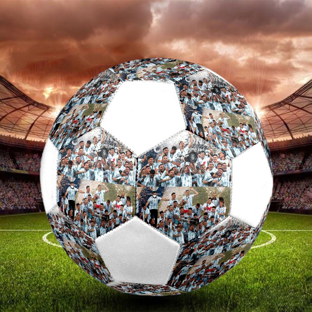 Pallone da calcio ufficiale dell'Argentina, Taglia 5, Cucito a macchina in PVC, Resistente e ad alto rimbalzo, Adatto a tutte le età, Merchandising per tifosi, per partite e uso all'aperto.