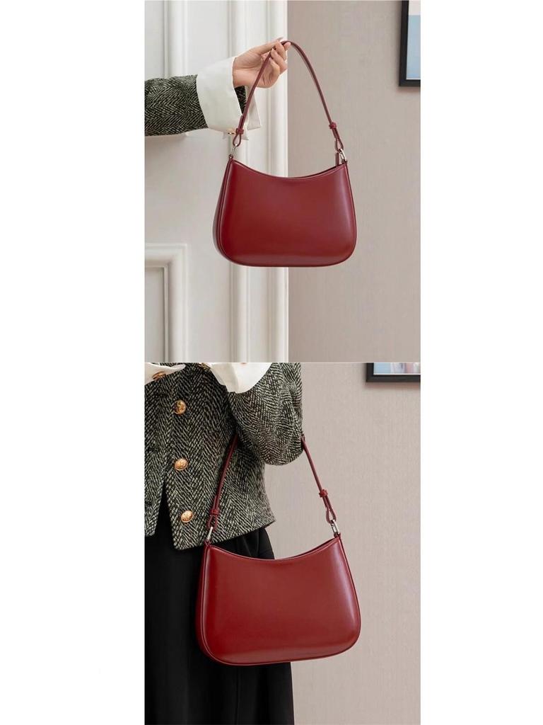 2025 Red Retro Versatile Bridal Shoulder & Crossbody Tote Bag