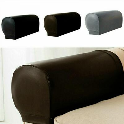 2 Stück PU-Leder Armlehnschoner Sofa Couch Armlehnenbezüge Dehnbarer Überzug