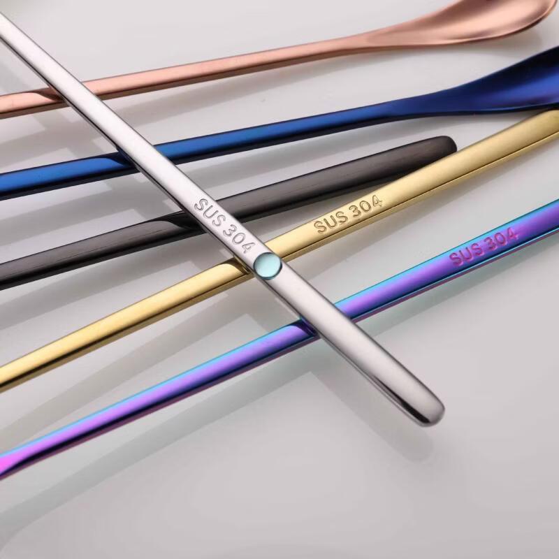 RuHan Stainless Steel Long-Handle Cocktail & Ice Cream Spoon