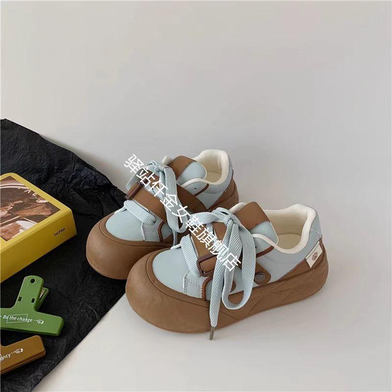 Korean version of ulzzang versatile little white shoes children ins tide 2025 autumn new skateboard shoes student casual bread shoes