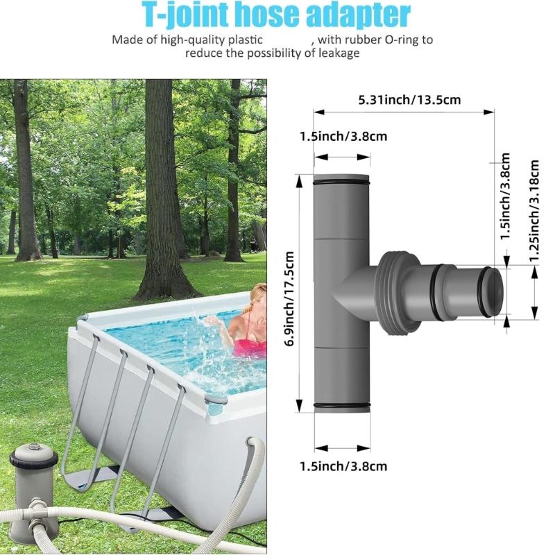 Leakproof Interconnecting Coupler with Rubber O Rings Pool Hose Replacement Adapter for Home Outdoor Swimming Pool