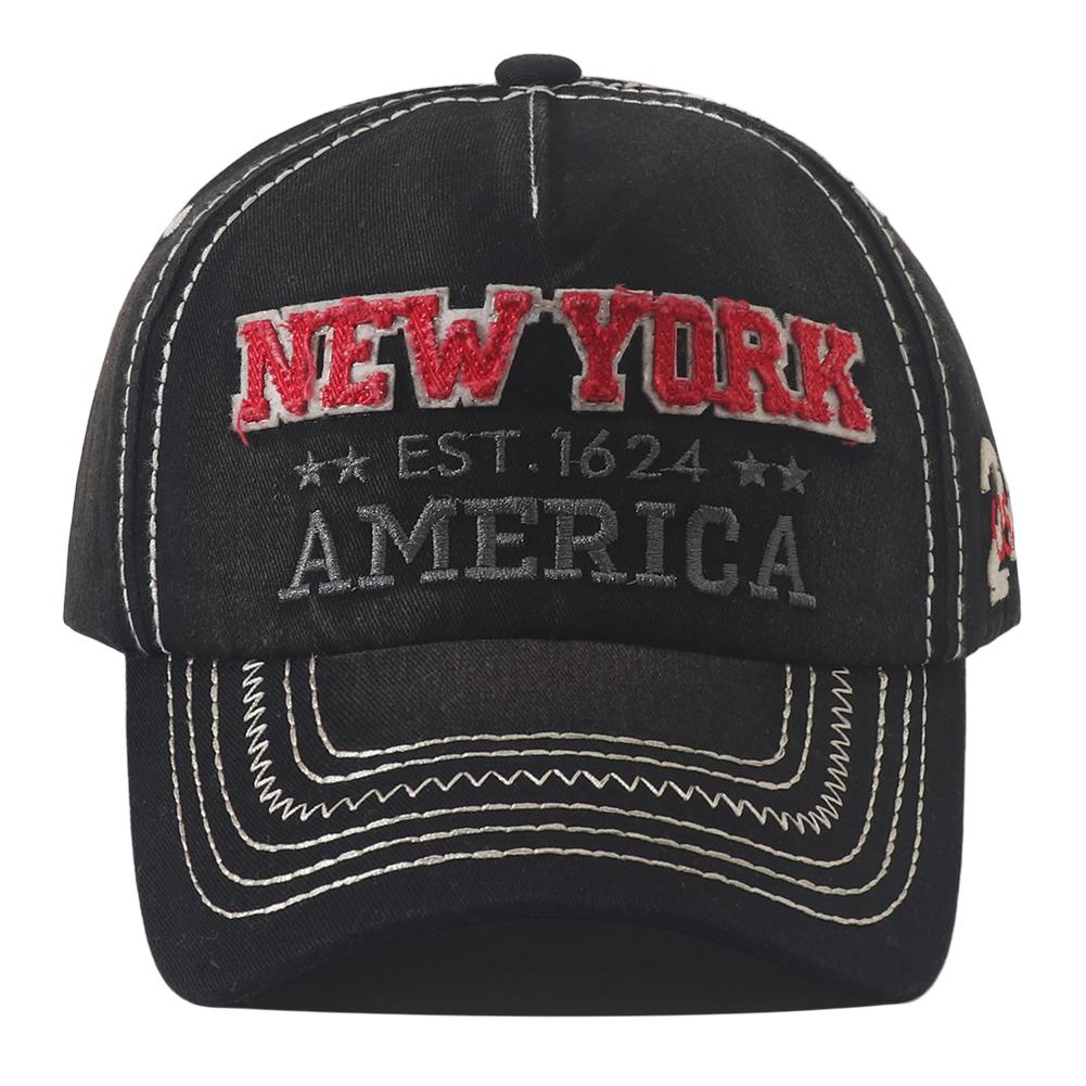 Vintage Washed Cotton Baseball Cap Men Women New York Embroidered 5 Panel Duckbill Hat Fashion Spring Summer Sunscreen Caps