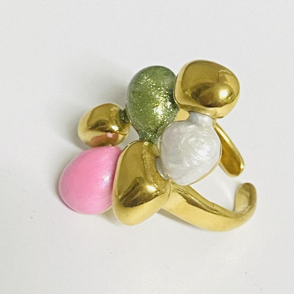 Europäischer & Amerikanischer Stil 18K Edelstahl Tropfglasur Ringe – Unregelmäßig, Kreativ, Nicht verblassender Schmuck.