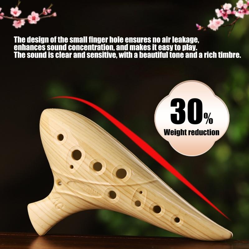 12 Hole Ceramic Ocarina Musical Device Smooth Surfaces Texture Balanced Tone Output for Aspiring Musicians and Collectors