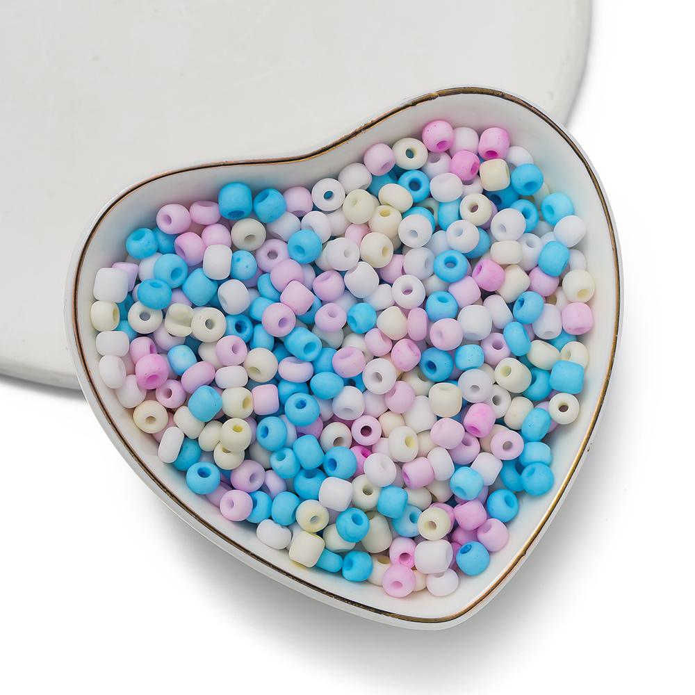 300pcs/lot 3mm/4mm Cream Rice Glass Beads DIY Necklace Earrings Bracelet Handmade Accessories Jewelry Matte Beaded