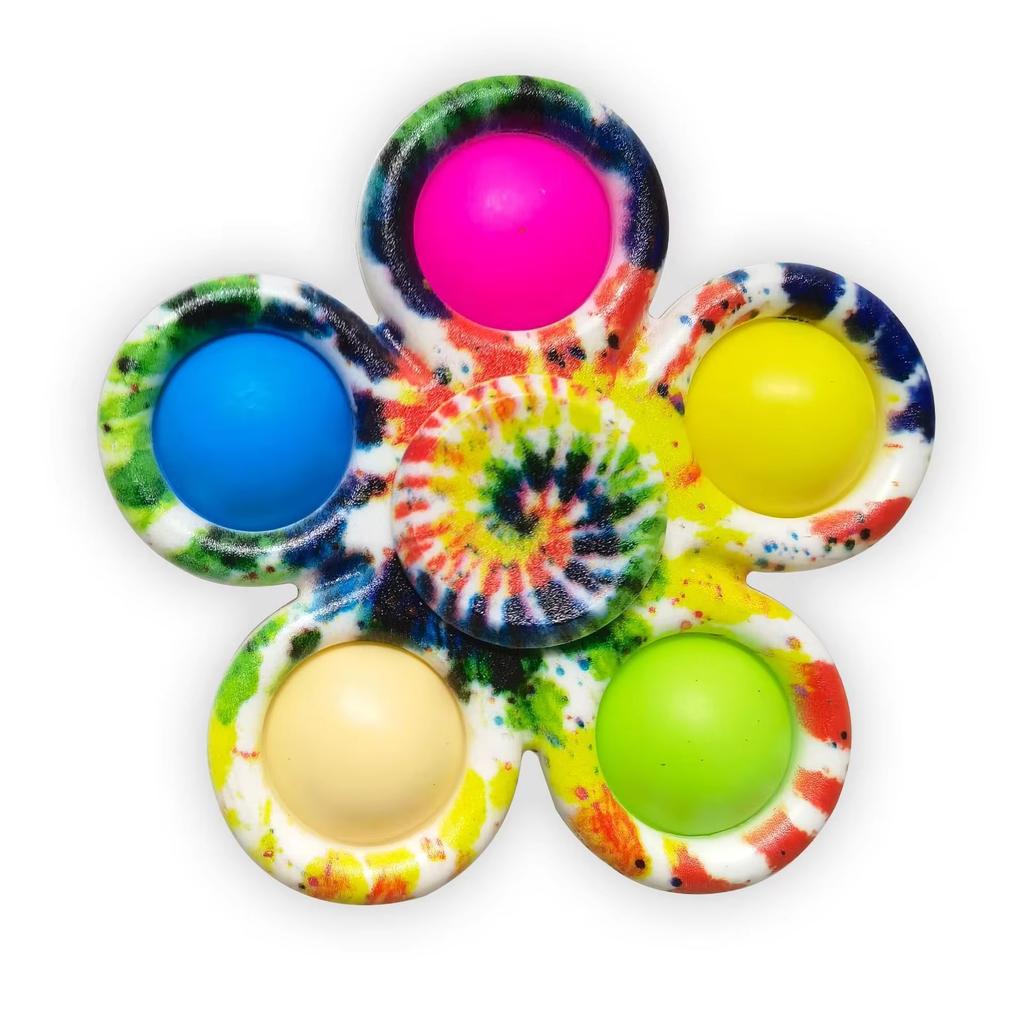 Non-Toxic Fidget Spinner Sensory Pops Finger Toys Tie Dye Simple Push Bubble Hand Spinner For Adhd Autism Anxiety Stress Relief Gifs