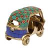 Brass Auto Rickshaw Multicolor Gemstone Handwork Statue Home Decor Fantasy Showpiece Gift.,7.6 X 6.4 Cm