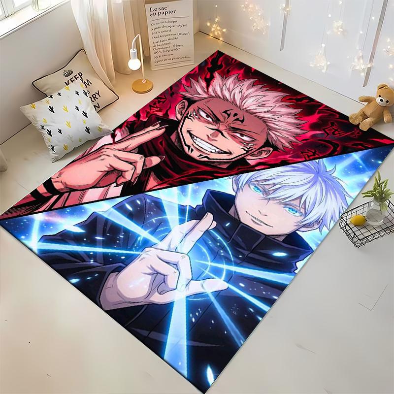 Duel of Flames and Frost Anime Style Carpet Suitable for use as an anti-slip game mat for living room and bedroom sofas
