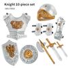 10 Pcs/Set Kids Medieval Costume Halloween Stage Performance Kindergarten Helmet Gloves Kit Birthday Festival Present