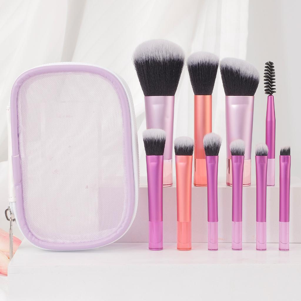 10pcs Mini Makeup Brush Set Powder Eyeshadow Foundation Blush Concealer Beauty Makeup Tools Brush Professional Supplies