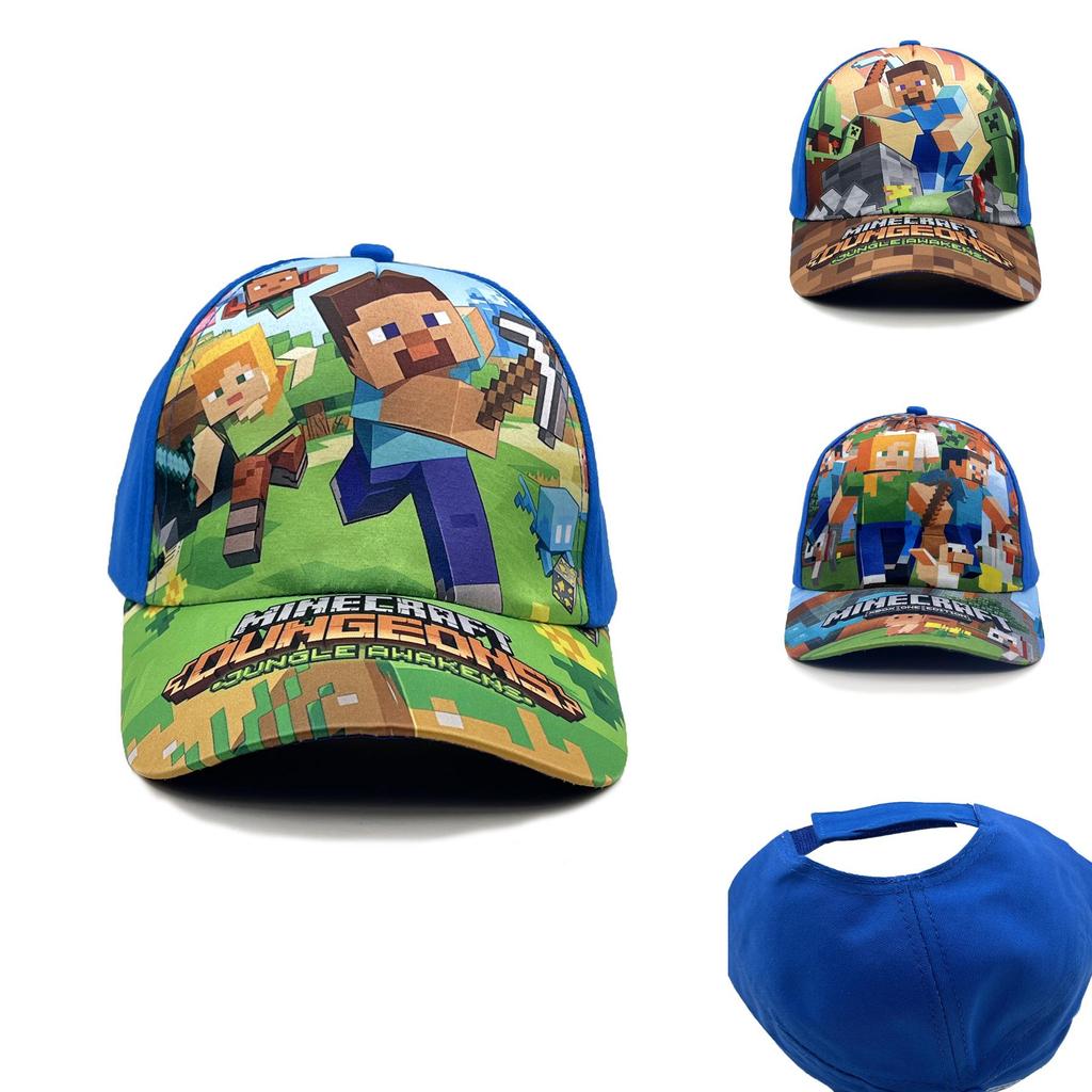 Minecraft Muster Kinder Baseballkappe Mit Breiter Krempe Sonnenschutz Für Sommer Outdoor Spiel