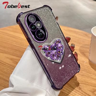 Funda Protectora Antigolpes con Recubrimiento de Corazón de Diamante para Huawei Honor 200 Pro 100 90 80 70 60 Pro Lite Funda de Silicona