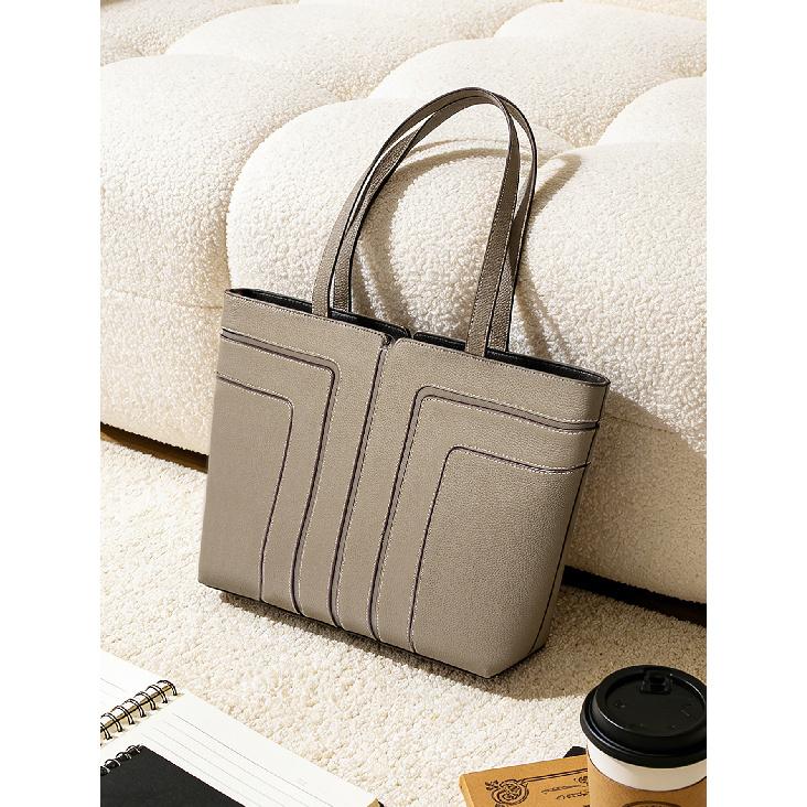 Tote Bag Large Capacity Women Commuting High-end Sense Office Light Luxury Handbag Korean Niche Genuine Leather Laptop Bag