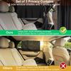 Set Of 3 Car Window Shades, 1 Rear Seat Divider Curtain & 2 Rear Side Window Sun Shades, 95% Light Blocking Car Window Covers Privacy Protection