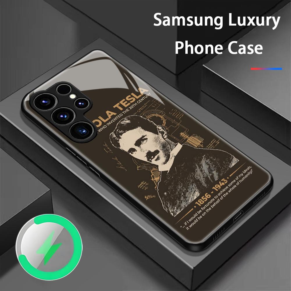Fashion Art Nikola Tesla Cool Phone Case For Samsung S26 S25 S24 S23 S22 S21 S20 Plus Ultra Glass Magnetic Case