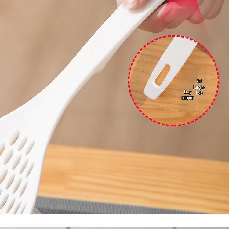 Silicone Colander Ladle for Dumplings, Eggs & Noodles - Heat Resistant Large Mesh Spoon