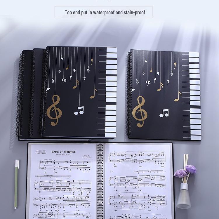 A4 Waterdichte Bladmuziekmap met Transparante Vakken voor Piano & Koor