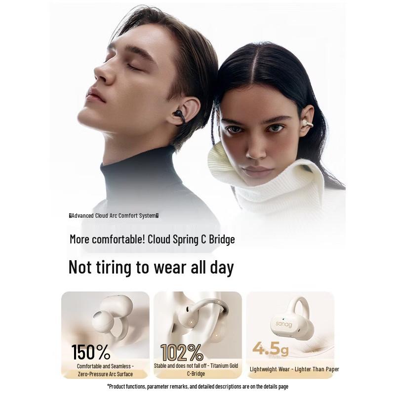 SANAG Z50 Ultra Air-Bone Conduction Open-Ear AI Translator Earbuds