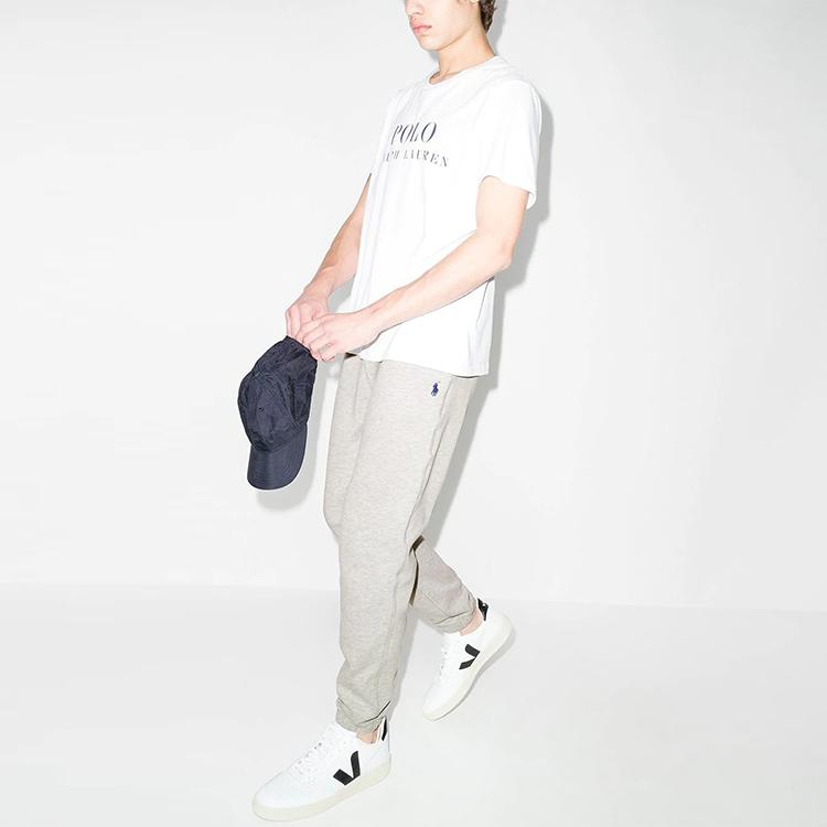 Polo Ralph Lauren Elastic Drawstring Waist Plain Knit Sweatpants Men Bottoms Gray 710793939-002