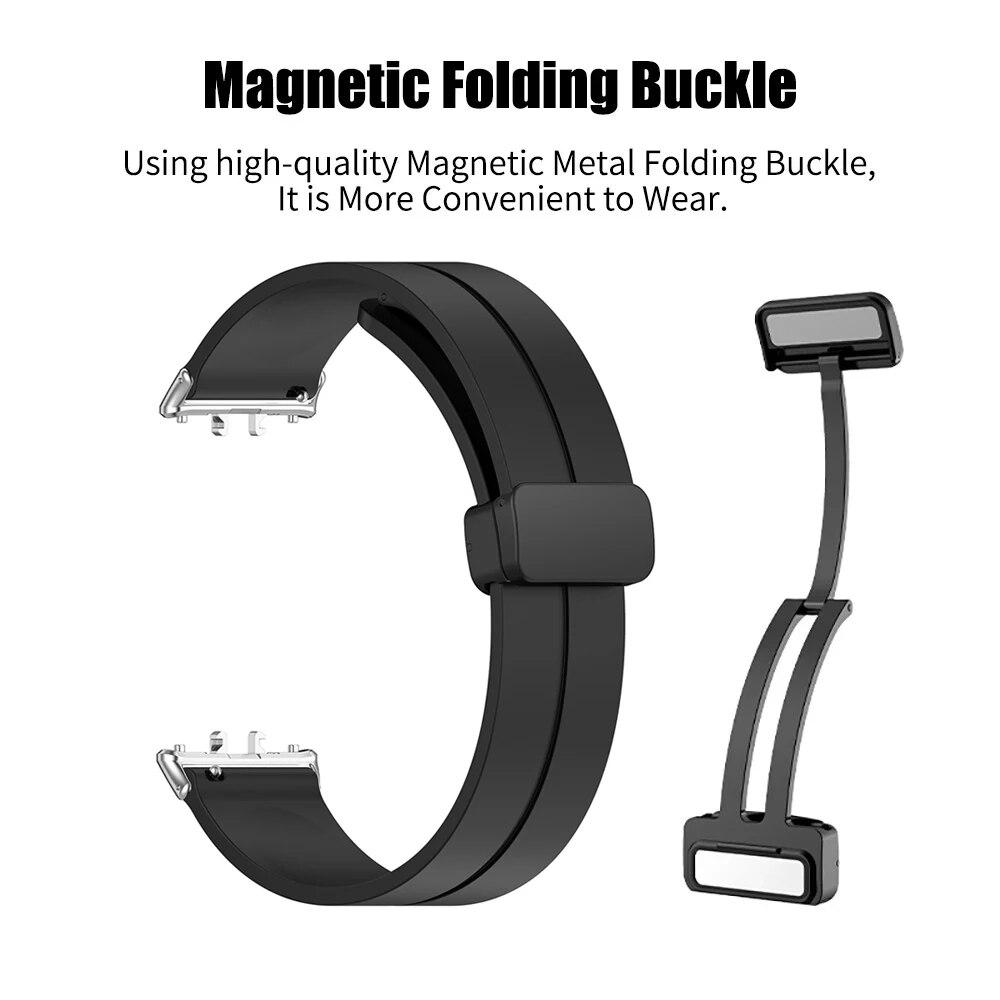 Magnetický pásek pro Samsung Galaxy Fit 3 Pásek Kovový konektor Náramek pro chytré hodinky Correa Galaxy Fit3 Silikonový pásek Příslušenství