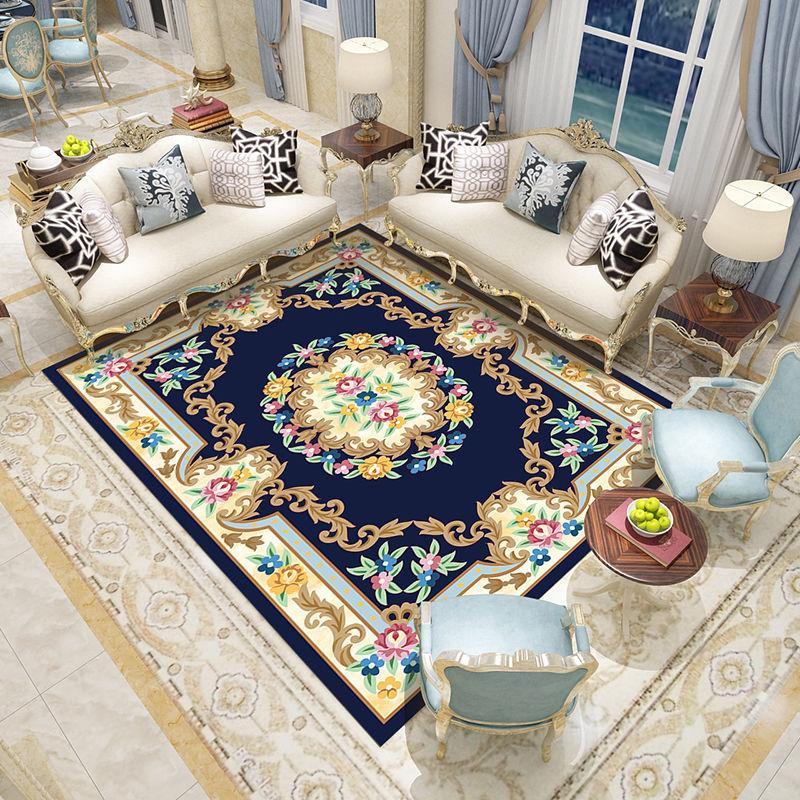 Chinese Style Carpet Big Size Rectangle Luxury Rugs Home Living Room Decoration Non Slip Washable Bedroom Bathroom Polyester Mat