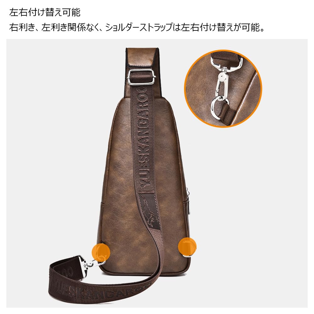 Whatna Leather Shoulder Crossbody Chest with Earphone Hole and Key Fits iPad Horizontal Perfect for Shoulder or Bicycle Gift for Men's 3-Way Bag, Bag,