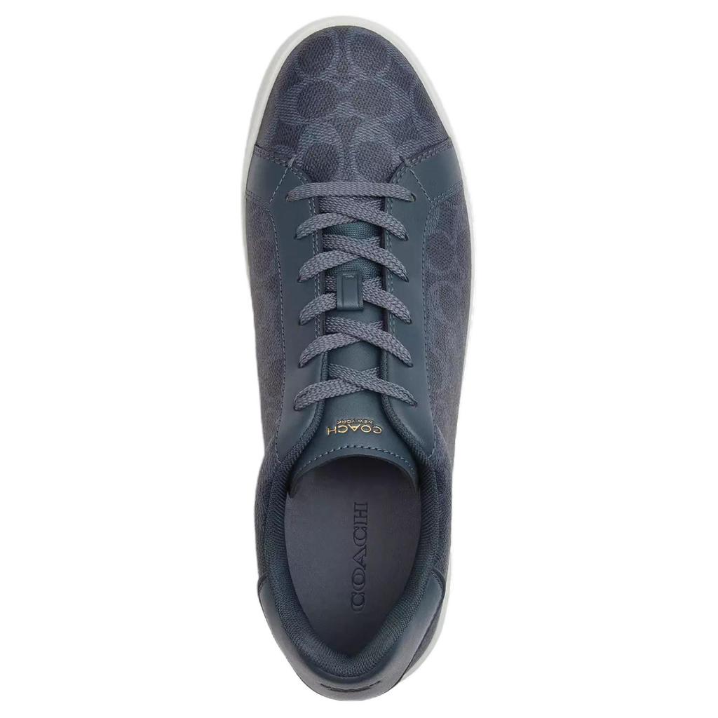 Coach Highline Synthetic Leather Round Toe Lace-Up Low-Top Sneakers Men Sneakers Blue CY309-XXQ