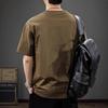 2025 Summer Men's Loose Fit Combed Cotton Ice Silk Cool Short Sleeve T-shirt - Breathable American Casual Half Sleeve Tee